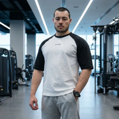 Siyah-Beyaz Detaylı Oversize Tişört