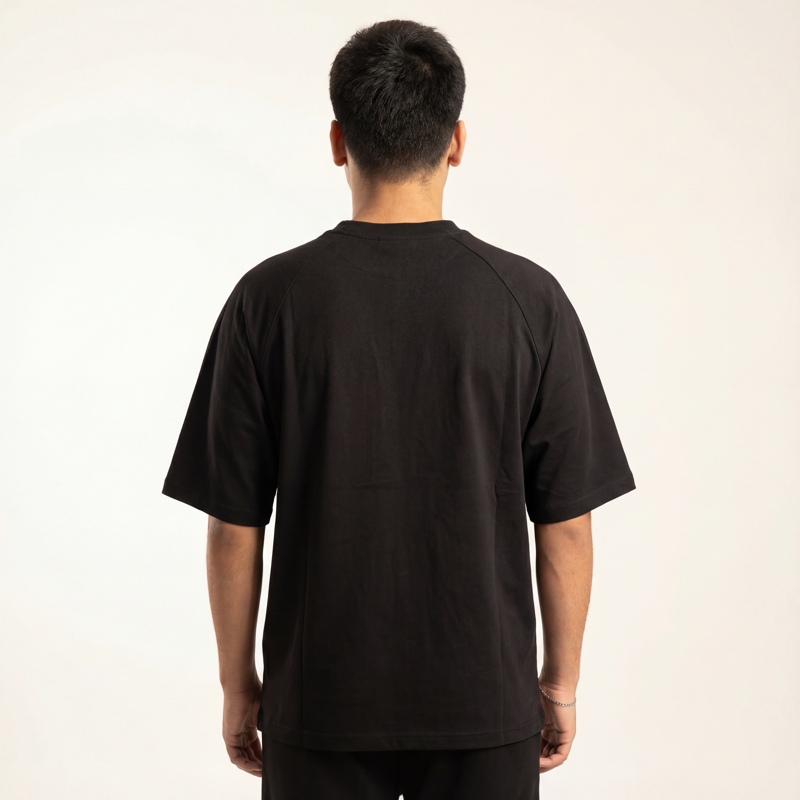 Düz Basic Baskılı Oversize Tişört Siyah