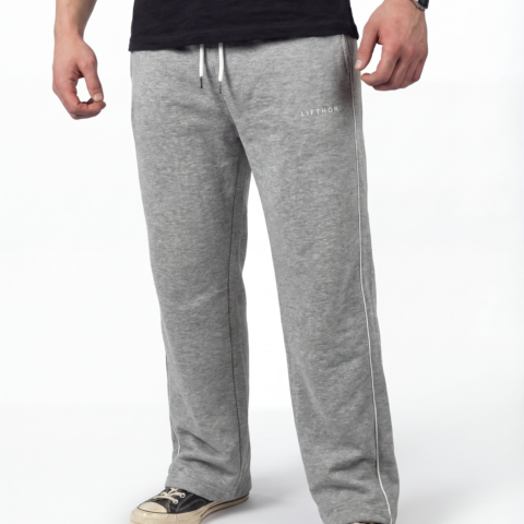 Beyaz Çizgi Detaylı Eşofman Gri