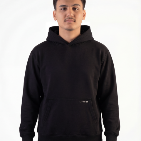 Oversize Basic Hoodie Siyah